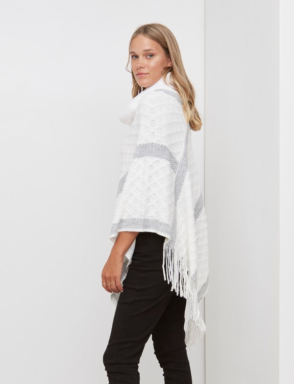 Poncho Detalle Piel CRUDO/MULTI