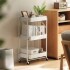 Carro Organizador 3 Estantes Con Ruedas Multiuso Plegable Color Variante Blanco