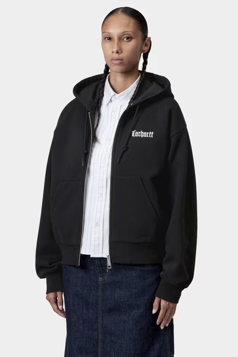 W' HOODED SCHOOLING JACKET Negro