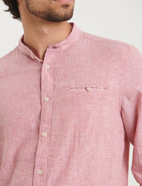 Camisa Harrington Label Lino Rosado