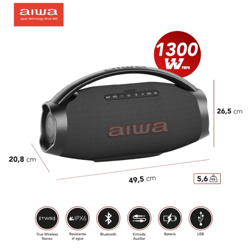 Parlante AIWA boombox premium AW-H51BT Parlante AIWA boombox premium AW-H51BT
