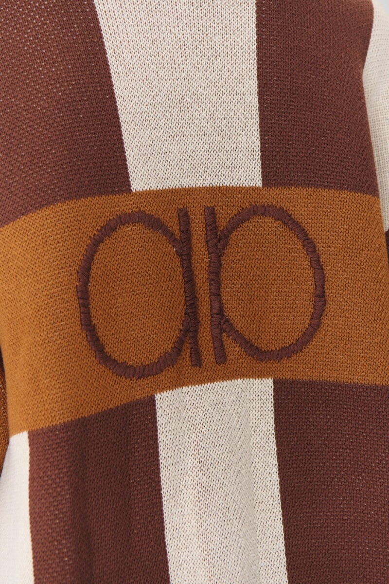 Cardigan Glory Print Chocolate PRE ORDEN