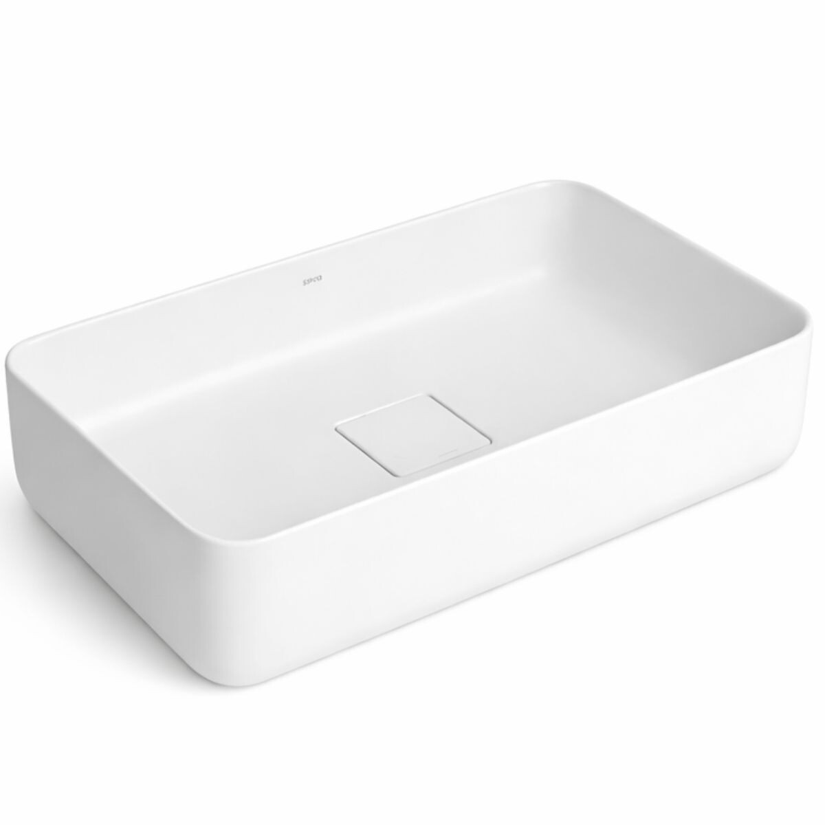 Bacha De Apoyo Rectangular 50x30 Cm Blanco Brillante Deca 