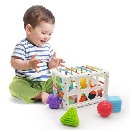 Juego Caja Didáctica Estimulación Motriz +14 Pz Bebé Huanger Multicolor
