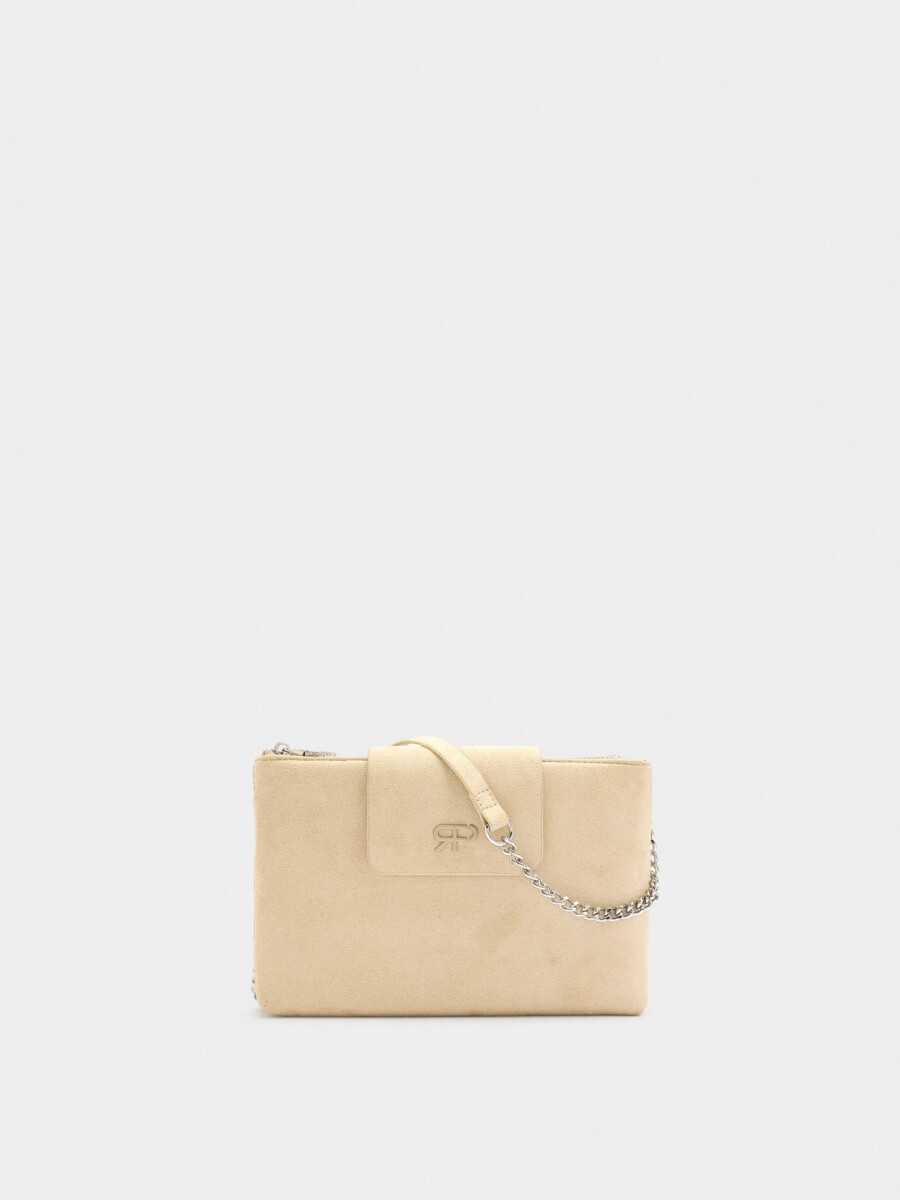 Bolso Bandolera Doble Efecto Piel taupe