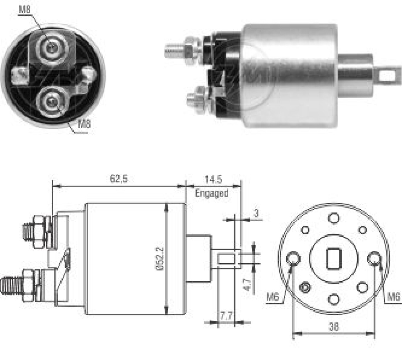 AUTOMATICO DE ARRANQUE FIAT DOBLO SIENA STILO PUNTO IDEA LINEA 07/ KA 03/ 12V ZM 