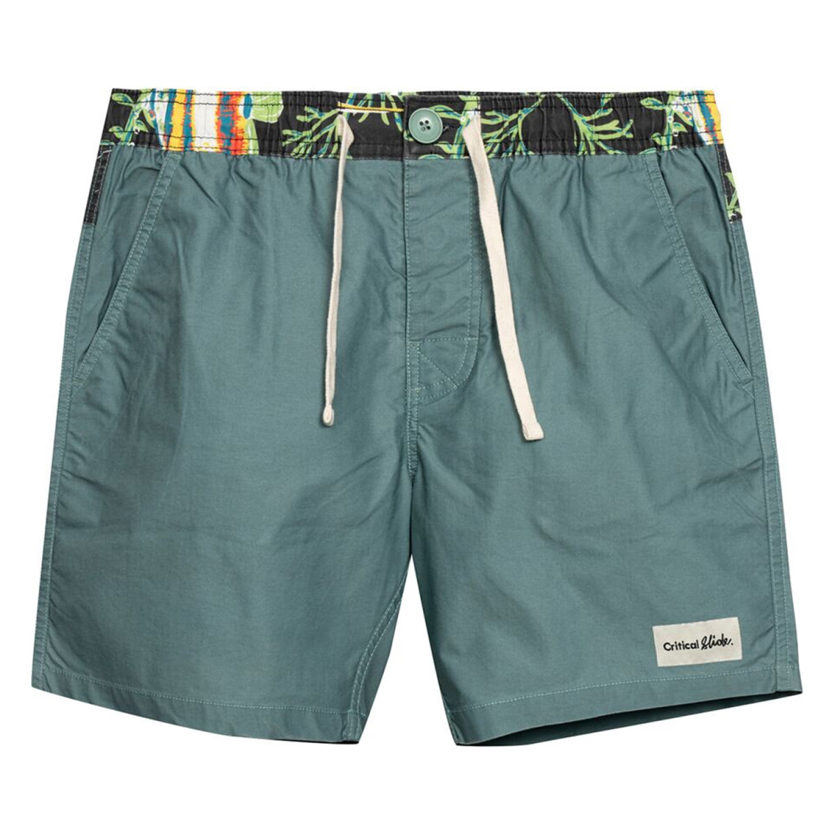 Boardshort Critical Slide Tropical Plain Jane 16" - Verde 