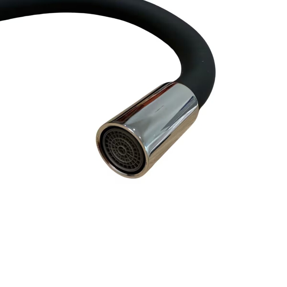 Grifería de Cocina Monocomando de mesada pico Flexible Negro Murdock Cromado Brillante Grifería De Cocina Monocomando De Mesada Pico Flexible Negro Murdock Cromado Brillante
