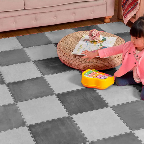 Set X20 Tatami Alfombra Suave Plush Piso Encastrable Gris