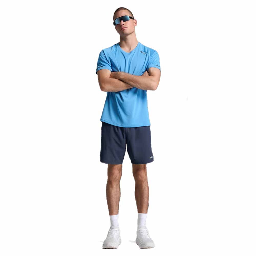 Polo Running Aero Tee Hombre Azure/black Reflective