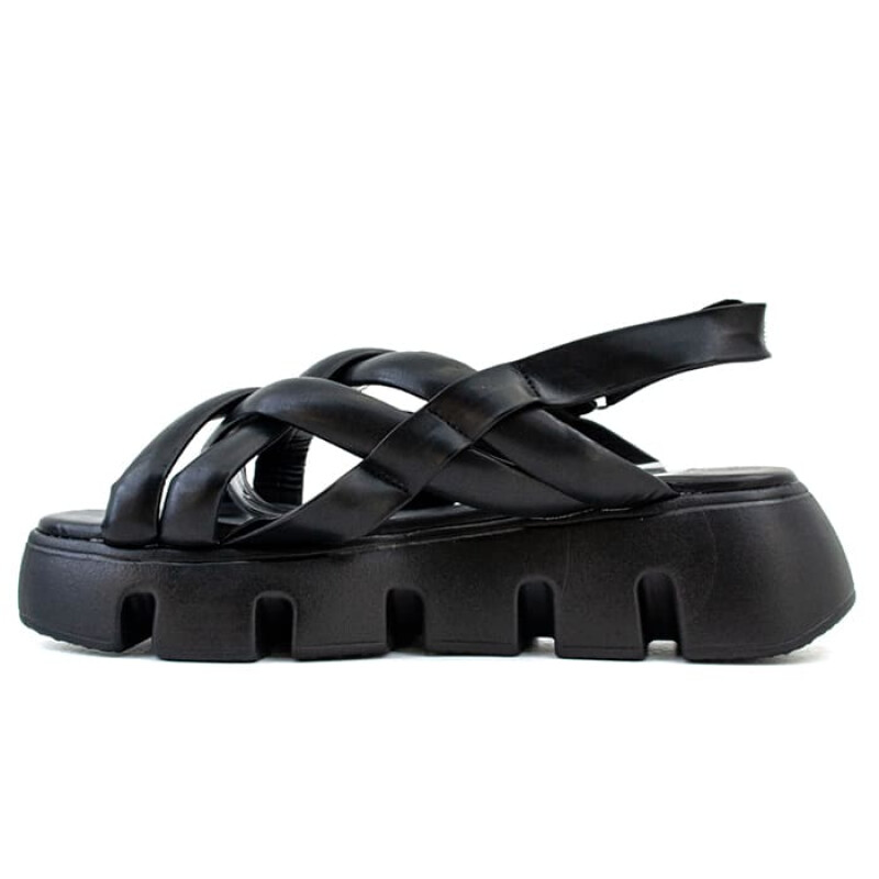 Sandalias Chill Sunday tiras trensadas de Mujer 2088-1 Negro
