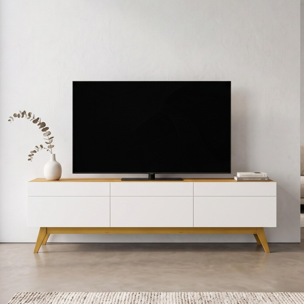 Rack para TV - Classic 1.8 Linea Manhattan - Blanco Rack para TV - Classic 1.8 Linea Manhattan - Blanco