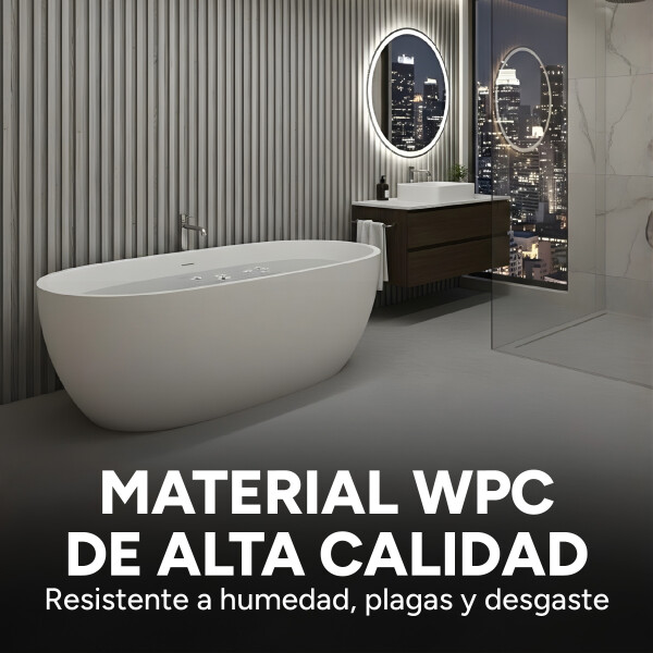 Pack x20 Wpc Simil Madera Wall Panel Lambrin 2.90x16.7 Color Mármol gris