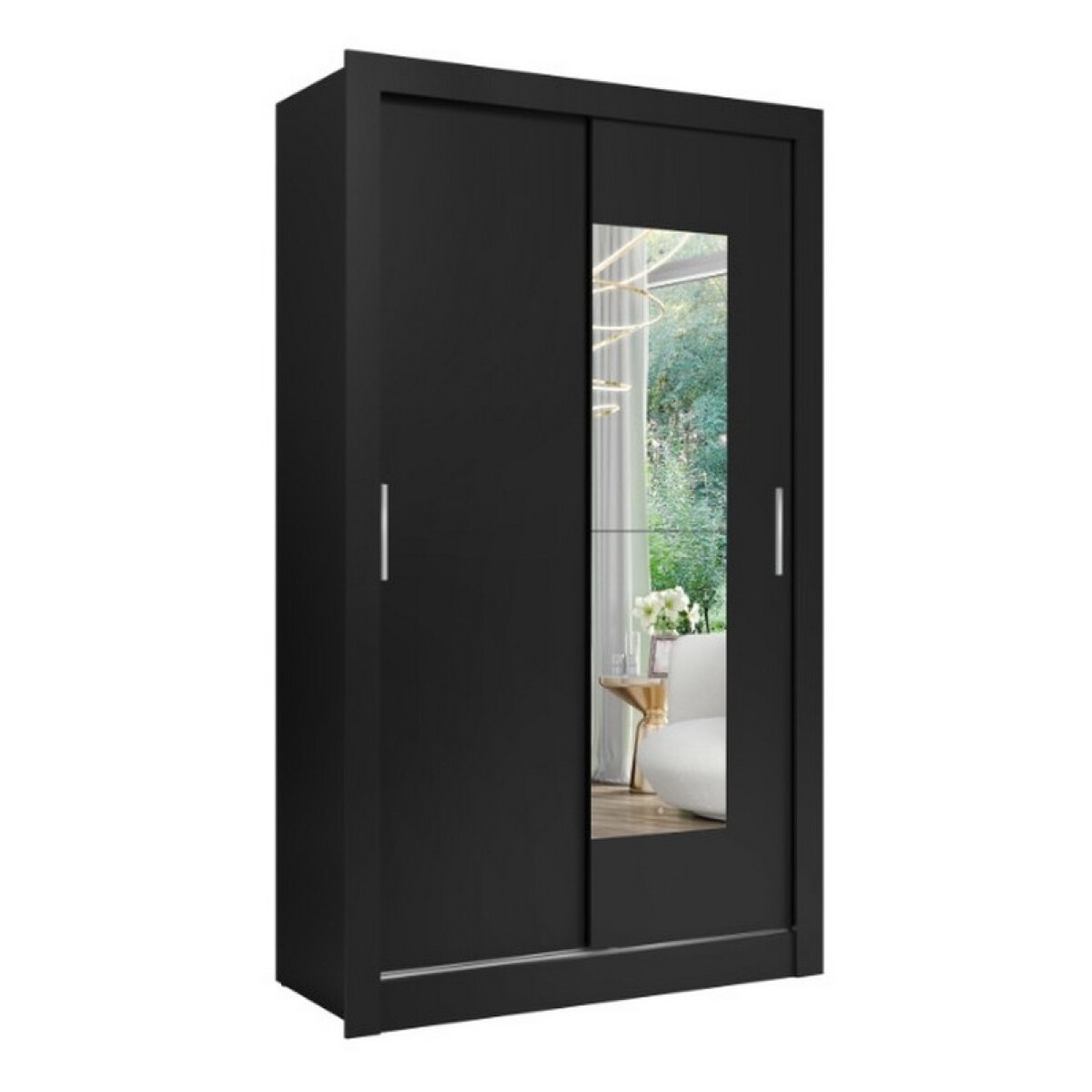 ROPERO CITY 2 PUERTAS GLASS NEGRO THB 