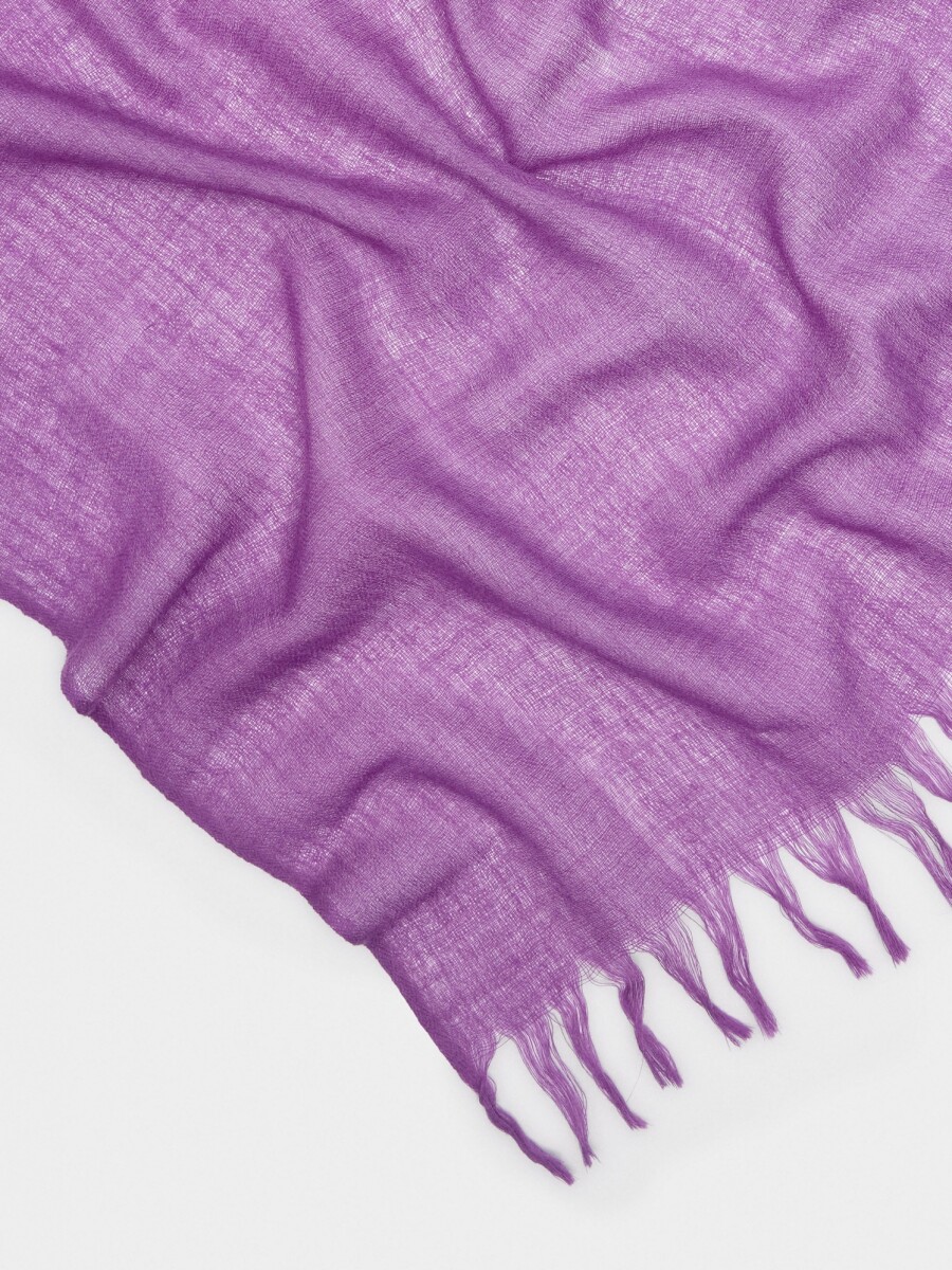 Pashmina De Lana Con Flecos violeta