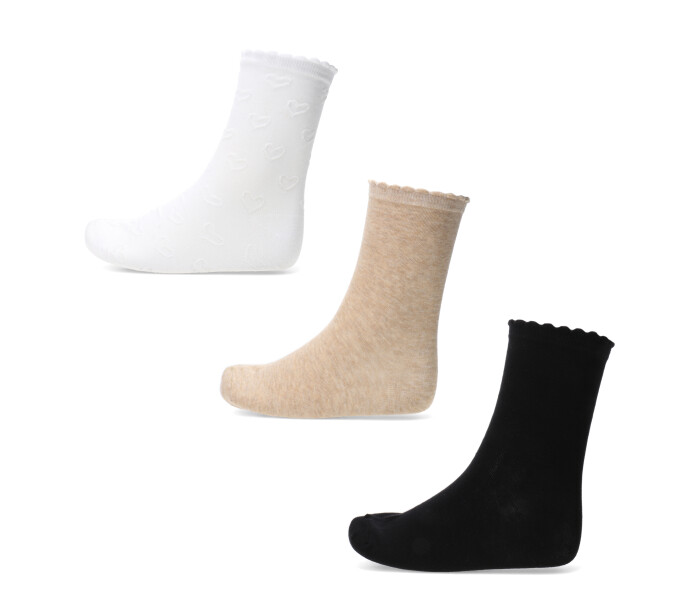 Medias de Mujer Miss Carol quarter pack x3 Blanco - Negro