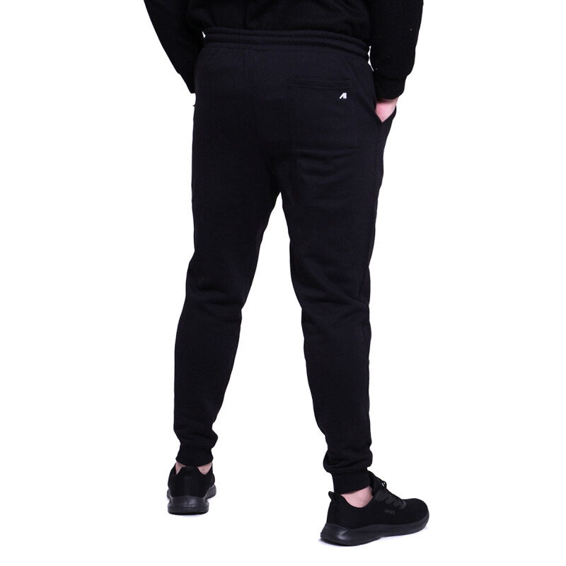 Pantalón Hombre Austral Con Puño Y Felpa Negro