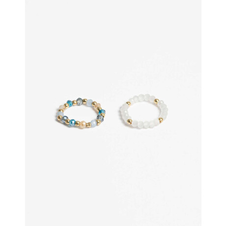 Set De Anillos Con Beads Dorado