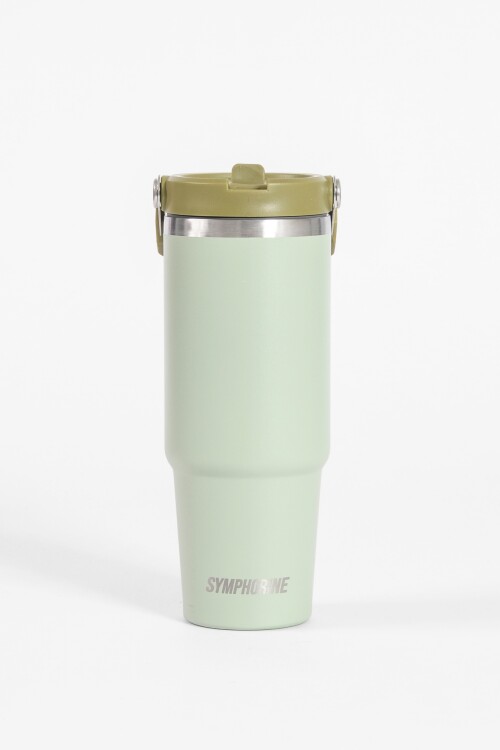 Mug vaso térmico grande acero verde