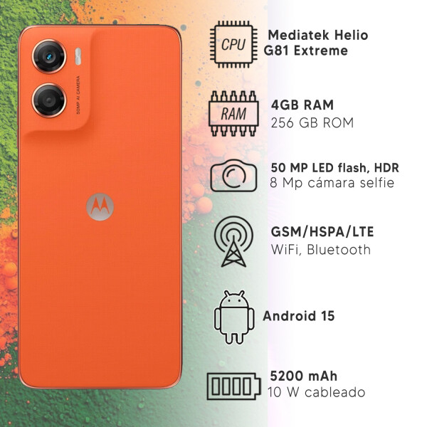 Motorola G06 4/256gb 4g + Regalo NARANJA