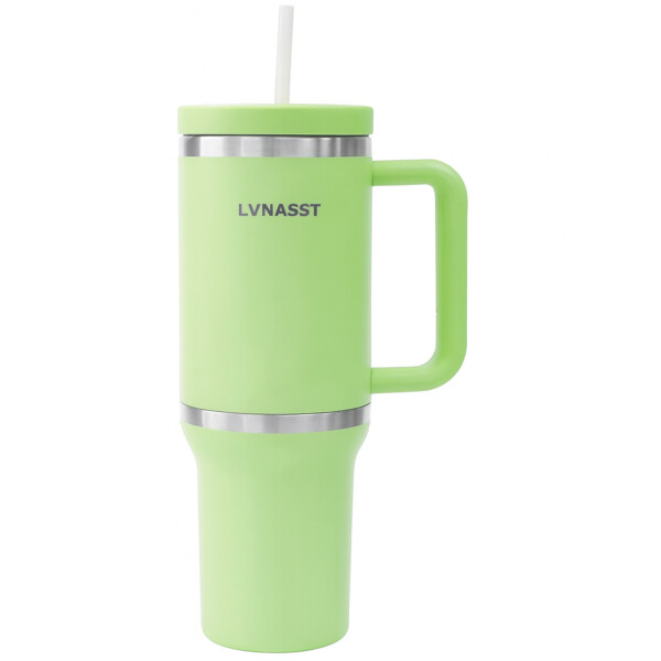 Vaso Térmico Acero inoxidable Doble 890ml + 295ml C/pajita Color Verde