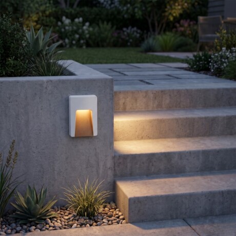 ARTEFACTO EXTERIOR DE PARED RECTANGULAR MOREIRA 3W Luminaria De Exterior De Pared Rectangular Moreira 3W Blanco