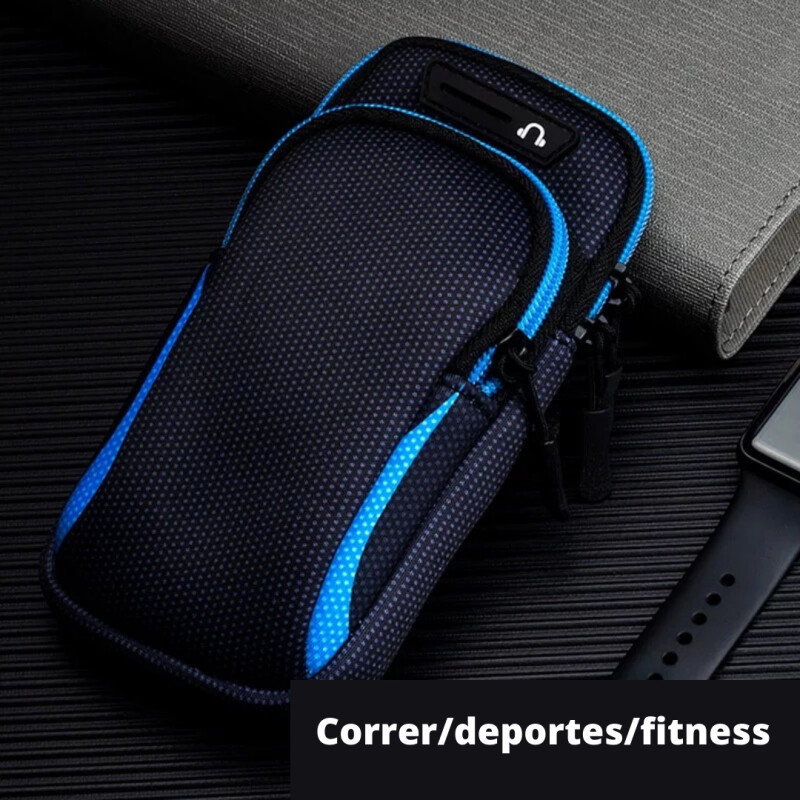 Estuche Porta Celular Brazalete Brazo Correr Runner Caminar Color todo negro