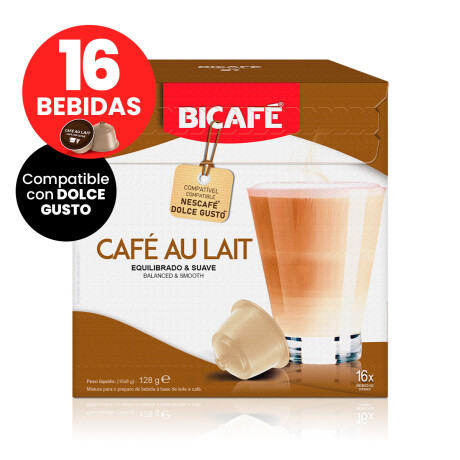 Capsulas Bicafe Cafe Au Lait X16 bebidas Comp Dolce Gusto sin Azucar 001