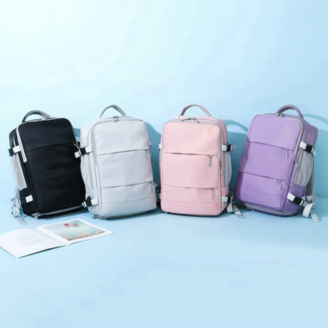 Mochila expandible mediana con compartimentos Gris