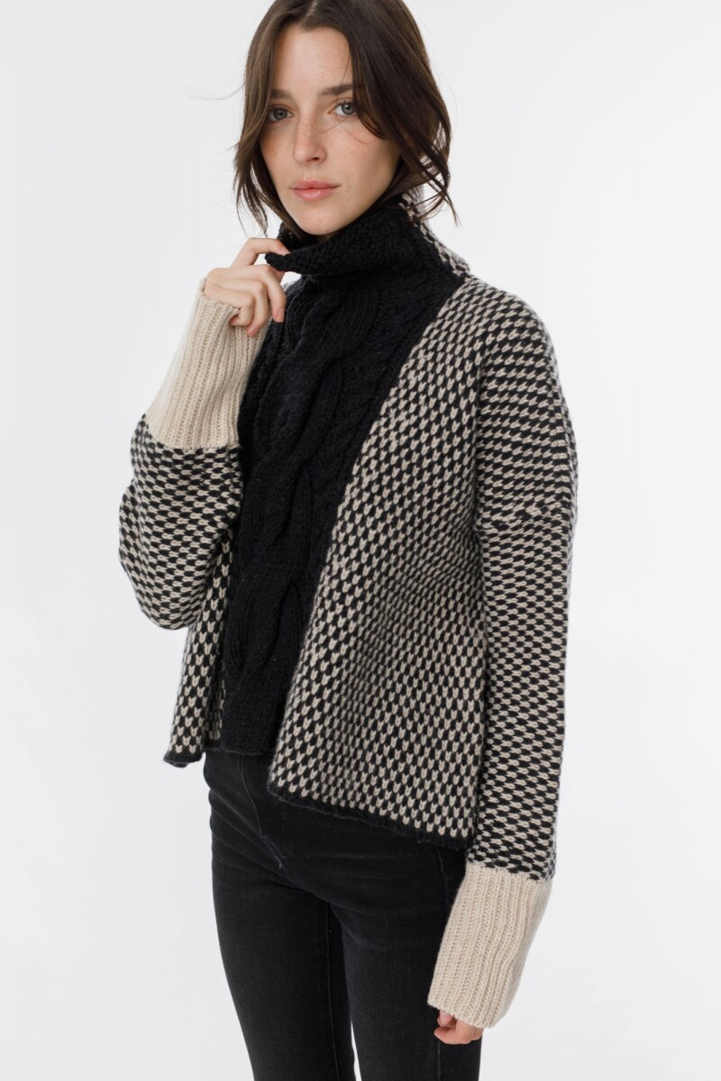 Sweater Glass Negro/Beige