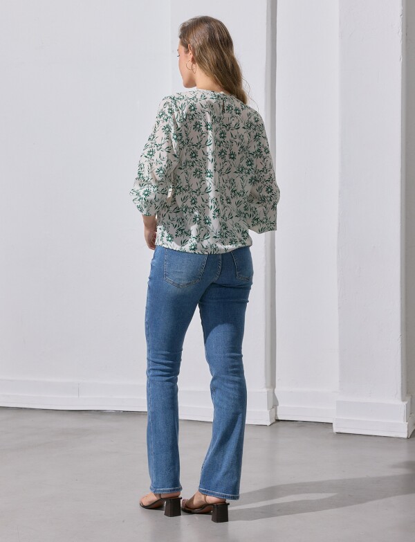 Blusa Manga Balloon VERDE/MULTI