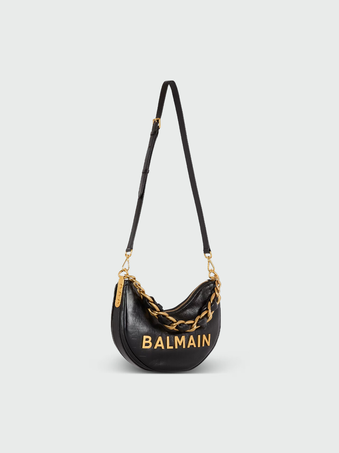 BALMAIN - BOLSO SOFT MOON DE PIEL Negro