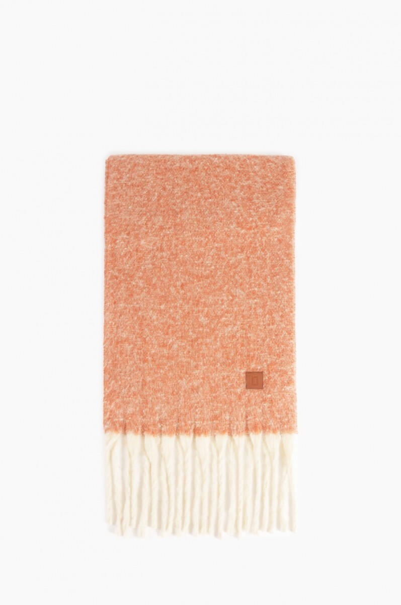 Bufanda bicolor con flecos - bordo 