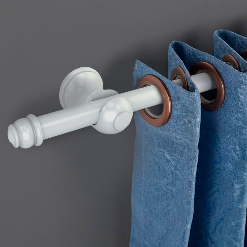 Barrote Cortina 3,50m 28mm + 2 soporte Blanco BLANCO