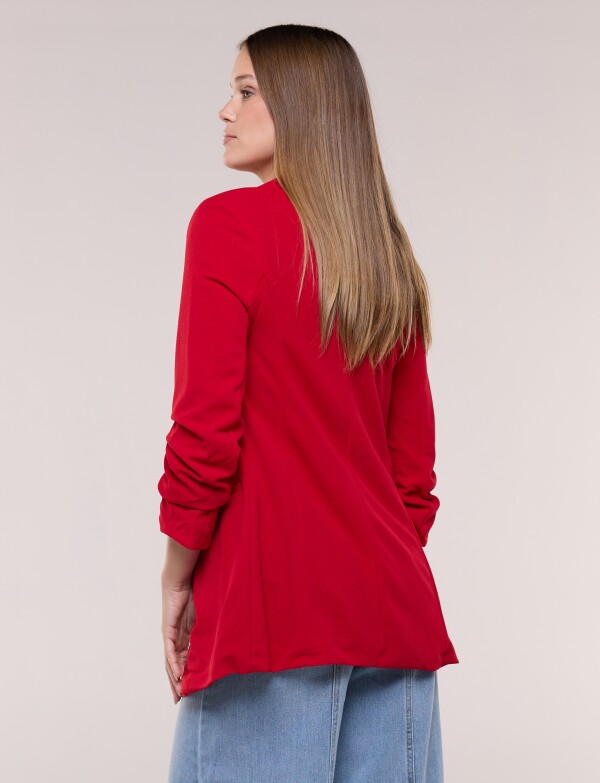 Blazer Crepe Manga Fruncida ROJO