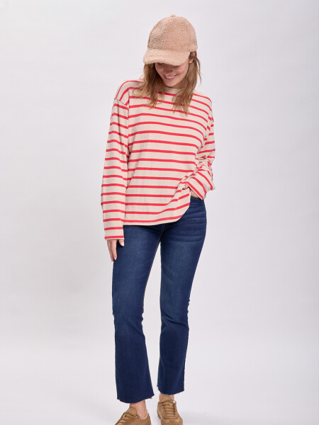 Remera rayas Rojo