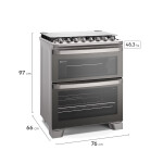 Cocina Combinada Electrolux 5 Hornallas Doble Horno FE5DC Inoxidable