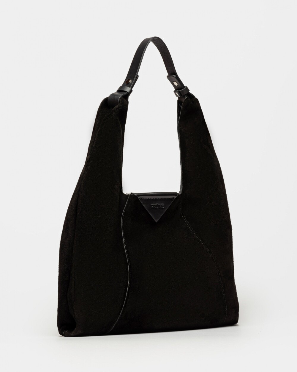 Cartera al hombro The Shopping en cuero gamuza Negro
