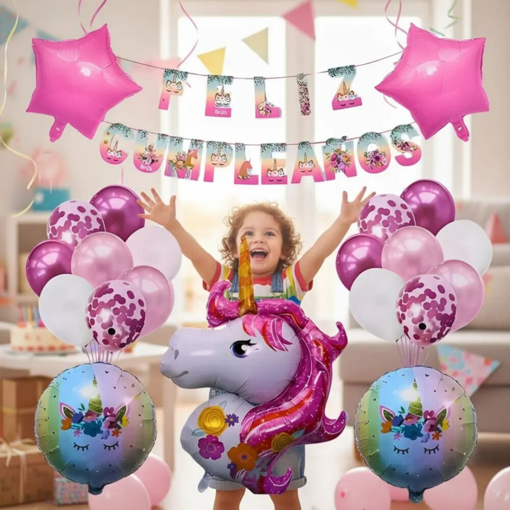 Kit De Globos Para Decoración, Tema Unicornio Kit De Globos Para Decoración, Tema Unicornio