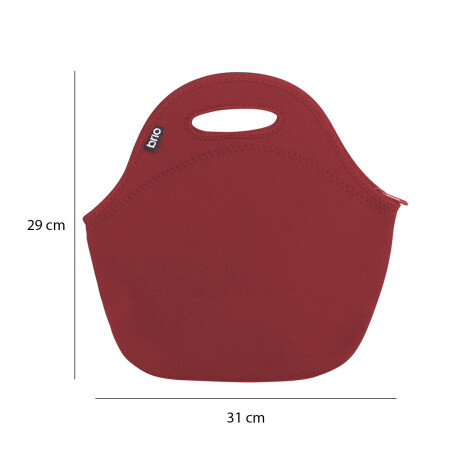 Lunchera de Neopreno Brio Bolso Térmico Bebida Comida c/ Asa Rojo Liso