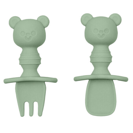 Mi primer Cubiertos silicona Osito verde