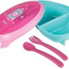 vianda tupper y cubiertos space cohete BUBA rosa