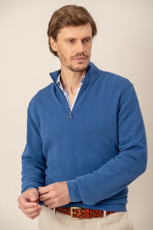 Sweater medio cierre Blue