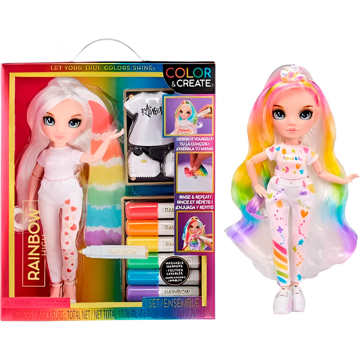 Muñeca Rainbow High Color & Create Surtido + Acc 