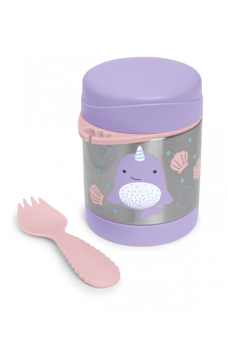 Tupper de acero inoxidable con cubierto diseño narval 0