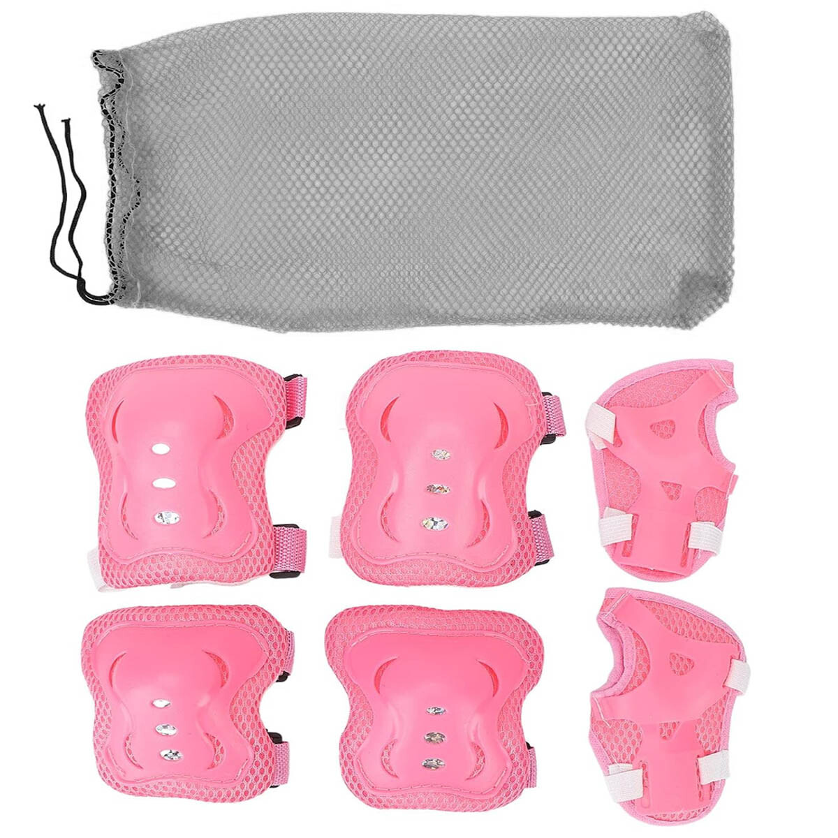 Set Protecciones 2 Rodillera +2 Codera +2 Muñequera - Rosa 