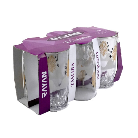 VASO VIDRIO SET X6PCS 260ML DISEÑO 6.5X12.5CM RAYAN TAMARA DECORATED VASO VIDRIO SET X6PCS 260ML DISEÑO 6.5X12.5CM RAYAN TAMARA DECORATED