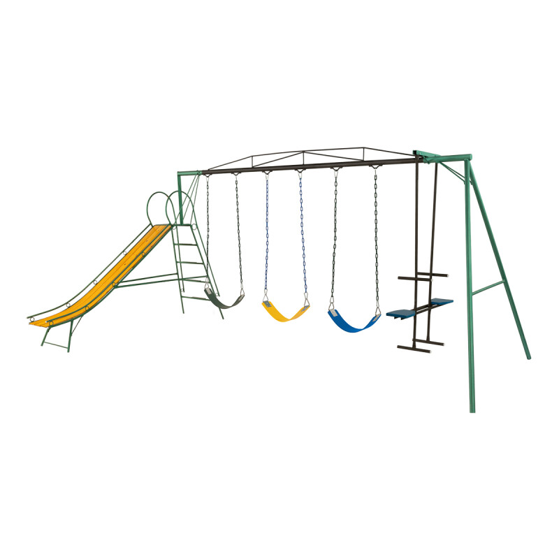 Juego Combinado Infantil con tobogán N°3. Caballito y 3 hamacas de cincha. Juego Combinado Infantil con tobogán N°3. Caballito y 3 hamacas de cincha.