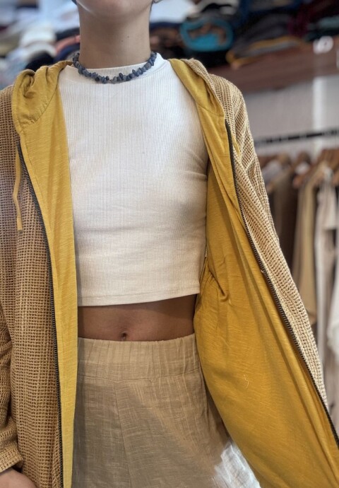 Campera agua reversible Mostaza