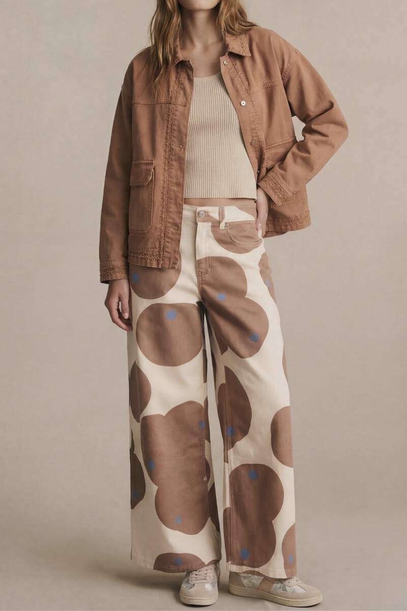 Sobrecamisa Algodón Bordada Mocha